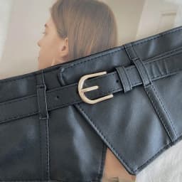 Retro Corset Belts for Women Classic Black Pin Buckle Wide Waistband Trendy PU Leather Dress Coat Girdle Belts