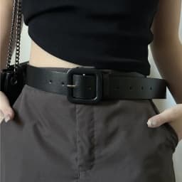 Y2K Pink Belt for Girls Vintage Square Metal Buckle Waistband Women Punk Hip Hop Lady Trouser Dress Decor Waist Strap