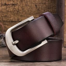 Schinteon Men Cowhide Genuine Leather Jean Pin Buckle Belt Casual Waist Strap High Quality Belts