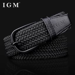 Belt Men's fashion canvas stretch belt braided non-hole design all-match young student jeans belt