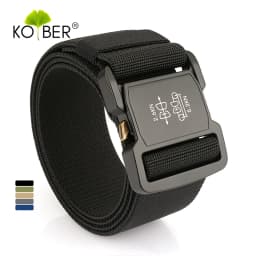KOLBER 5cm Elastic Belt Men Aluminum Alloy Quick Release Buckle Tactical Outdoor Casual Belt 2 inch Hiking Stretch Girdle Male