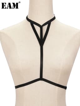 [EAM] Black Elegant Slim Hollow Out Casual Belt Personality Women New Fashion Tide All-match Spring Summer 2026 1DH5821