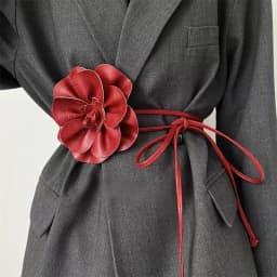 Trendy Bohemian PU Leather Waist Belt Large Flower Tie Wrap Sash with Bow for Dress Decoration Ladies Black Straps ремень
