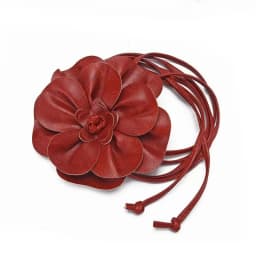 Trendy Bohemian PU Leather Waist Belt Large Flower Tie Wrap Sash with Bow for Dress Decoration Ladies Black Straps ремень