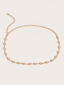HERSHINE 1-piece plus-size women's hollow-out pearl and floral waist chain, an elegant and fashionable accessory，spring，summer