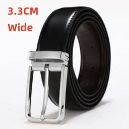 New Men's Trouser Belt Alloy Silver Metal Buckle Leather Belt Male 28mm33mm Cowhide 125cm Brown Belt Girdle