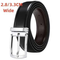 New Men's Trouser Belt Alloy Silver Metal Buckle Leather Belt Male 28mm33mm Cowhide 125cm Brown Belt Girdle