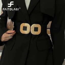 Fashion Women Wide Waistband For Coat Dress Decorative Girdles Strap Metal Buckle Belt Female Body Slimming Cummerbund Corset 벨트