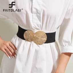 Fashion Women Wide Waistband For Coat Dress Decorative Girdles Strap Metal Buckle Belt Female Body Slimming Cummerbund Corset 벨트