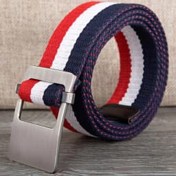 Canvas belt fashion stripe canvas Alloy buckle Men belt trend casual Men and Women sport cowboy pants belt 110-140cm