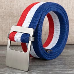 Canvas belt fashion stripe canvas Alloy buckle Men belt trend casual Men and Women sport cowboy pants belt 110-140cm