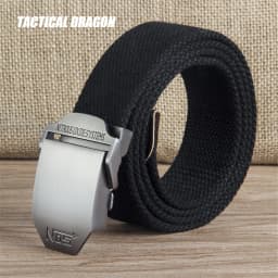 Tactical Dragon Brand Men's Belt Smooth Buckle Canvas Belt Casual Work Pants Belt Version Trendy Male Student Youth Outdoors