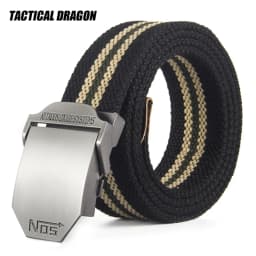 Tactical Dragon Brand Men's Belt Smooth Buckle Canvas Belt Casual Work Pants Belt Version Trendy Male Student Youth Outdoors