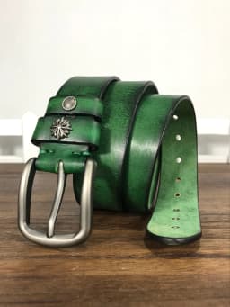 Top Layer Cowhide Belt Unisex Youth Jeans Style Soft Rivet Design Green Blue Match Belt for Men And Women