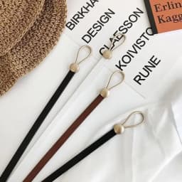 Luxury Brand Women Belts Thin Golden Buckle PU Leather Strap For Dress Trousers Casual Black Ladies Female Designer Waistband