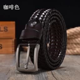 New Braided 4cm Men Belt For Woven Luxury Genuine Leather Cow Stripes Hand Knit Designer Girdle High Quality Male Belts 125CM