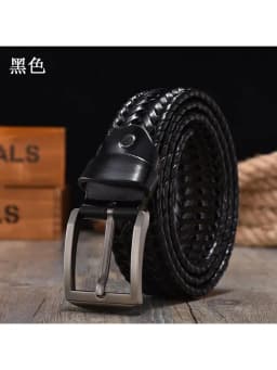 New Braided 4cm Men Belt For Woven Luxury Genuine Leather Cow Stripes Hand Knit Designer Girdle High Quality Male Belts 125CM