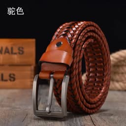 New Braided 4cm Men Belt For Woven Luxury Genuine Leather Cow Stripes Hand Knit Designer Girdle High Quality Male Belts 125CM