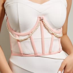 Women Pearl Vintage Ultra Wide Belt Female Shaping Girdle Weave Cloth High Waist Belt Accesoories for Dresses Waist Belt