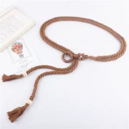 Woven Waistband Women Waist Belt Hemp Rope Vintage Round Buckle Jeans Corset Belt Hip High Dress Waistband Appreal Accessories