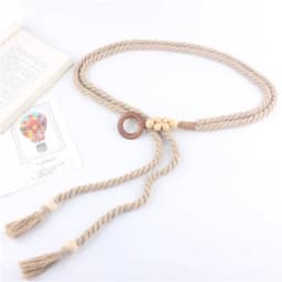 Woven Waistband Women Waist Belt Hemp Rope Vintage Round Buckle Jeans Corset Belt Hip High Dress Waistband Appreal Accessories