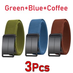Metal Buckle Tactical Belt Men's Canvas Stretch Military Belt Casual Golf Outdoor Training Hunting Pants Automatic Waist Belt
