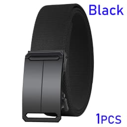 Metal Buckle Tactical Belt Men's Canvas Stretch Military Belt Casual Golf Outdoor Training Hunting Pants Automatic Waist Belt