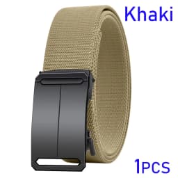Metal Buckle Tactical Belt Men's Canvas Stretch Military Belt Casual Golf Outdoor Training Hunting Pants Automatic Waist Belt