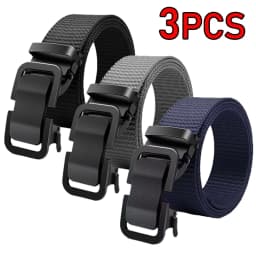 New Metal Buckle Tactical Belt Men's Nylon Braided Military Belt Canvas Casual Golf Outdoor Training Workwear Pants Waist Belt