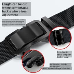 New Metal Buckle Tactical Belt Men's Nylon Braided Military Belt Canvas Casual Golf Outdoor Training Workwear Pants Waist Belt