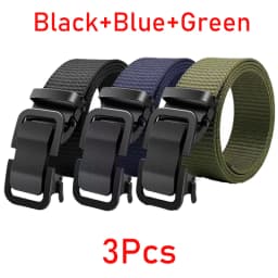New Metal Buckle Tactical Belt Men's Nylon Braided Military Belt Canvas Casual Golf Outdoor Training Workwear Pants Waist Belt