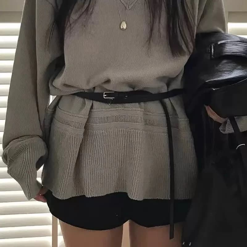 New Y2k Double Ring Women's Belt Versatile Skirt Belt Trendy Design Belt for Sweater Dresses Women's Metal Retro Waist Chain