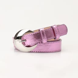 2.4cm Women's Belt Fashion Trend Personality Design Versatile Jeans Girdle Hip Hop Girl Rose Red Pu Silver Buckle Waistband