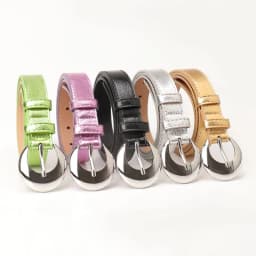 2.4cm Women's Belt Fashion Trend Personality Design Versatile Jeans Girdle Hip Hop Girl Rose Red Pu Silver Buckle Waistband