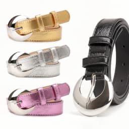 2.4cm Women's Belt Fashion Trend Personality Design Versatile Jeans Girdle Hip Hop Girl Rose Red Pu Silver Buckle Waistband