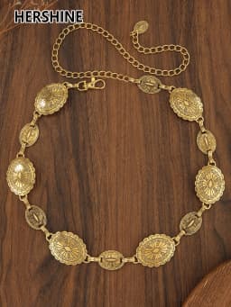 HERSHINE 1-piece women's vintage metal waist chain set, an elegant dress accessory with a bohemian style,spring,summer,Christmas