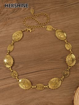 HERSHINE 1-piece women's vintage metal waist chain set, an elegant dress accessory with a bohemian style,spring,summer,Christmas