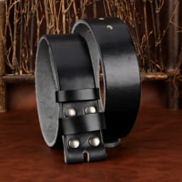 Sogefimen Men's Belt Without Buckle Full Grain Leather Belts for Men Cowskin Jeans Brown Black 38mm Wide Belt 30''-42'' Waist