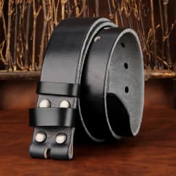 Sogefimen Men's Belt Without Buckle Full Grain Leather Belts for Men Cowskin Jeans Brown Black 38mm Wide Belt 30''-42'' Waist