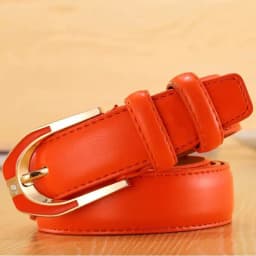 Luxury Women's Leather Buckle Belt, Simple and Fashionable Women's 3.0CM Jeans Belt, Candy Color Adjustable for Shortening