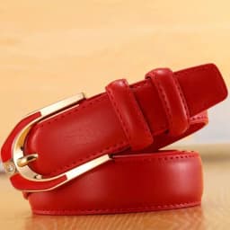 Luxury Women's Leather Buckle Belt, Simple and Fashionable Women's 3.0CM Jeans Belt, Candy Color Adjustable for Shortening