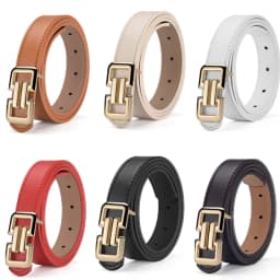 1-3pcs Fashion Women's Colorful Belt Simple And Versatile Women's Skirt Wide-leg Pants PU Belt Trendy Women's Smooth Buckle Belt