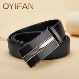 OYIFAN belt for men Business Men Genuine Leather Luxury Cowhide Men Belts Girdle Man Automatic belts Ratchet belt