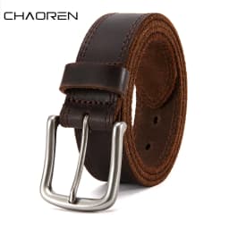 CHAOREN Genuine Leather For Men's High Quality Buckle Jeans Cowskin Casual Belts Business Cowboy Waistband Male Fashion Designer