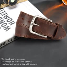 CHAOREN Genuine Leather For Men's High Quality Buckle Jeans Cowskin Casual Belts Business Cowboy Waistband Male Fashion Designer