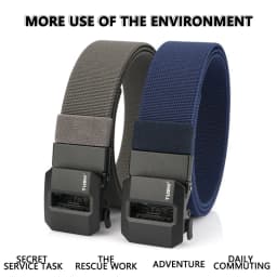 TUSHI New Golf Sports Elastic Belt Tactical Belt Metal Automatic Buckle Stretch Nylon Men Military Belt 120-150CM Big Size Belts