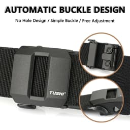TUSHI New Golf Sports Elastic Belt Tactical Belt Metal Automatic Buckle Stretch Nylon Men Military Belt 120-150CM Big Size Belts