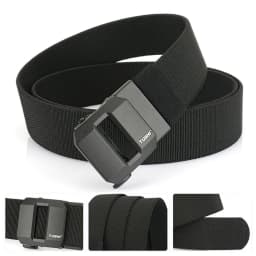 TUSHI New Golf Sports Elastic Belt Tactical Belt Metal Automatic Buckle Stretch Nylon Men Military Belt 120-150CM Big Size Belts