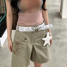 Y2k Star Women's Belt Dopamine Cat Metal Pin Buckle Waist Belt Gothic Pink PU Leather Jeans Belt Trendy Y2k Waistband