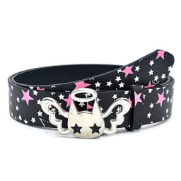 Y2k Star Women's Belt Dopamine Cat Metal Pin Buckle Waist Belt Gothic Pink PU Leather Jeans Belt Trendy Y2k Waistband